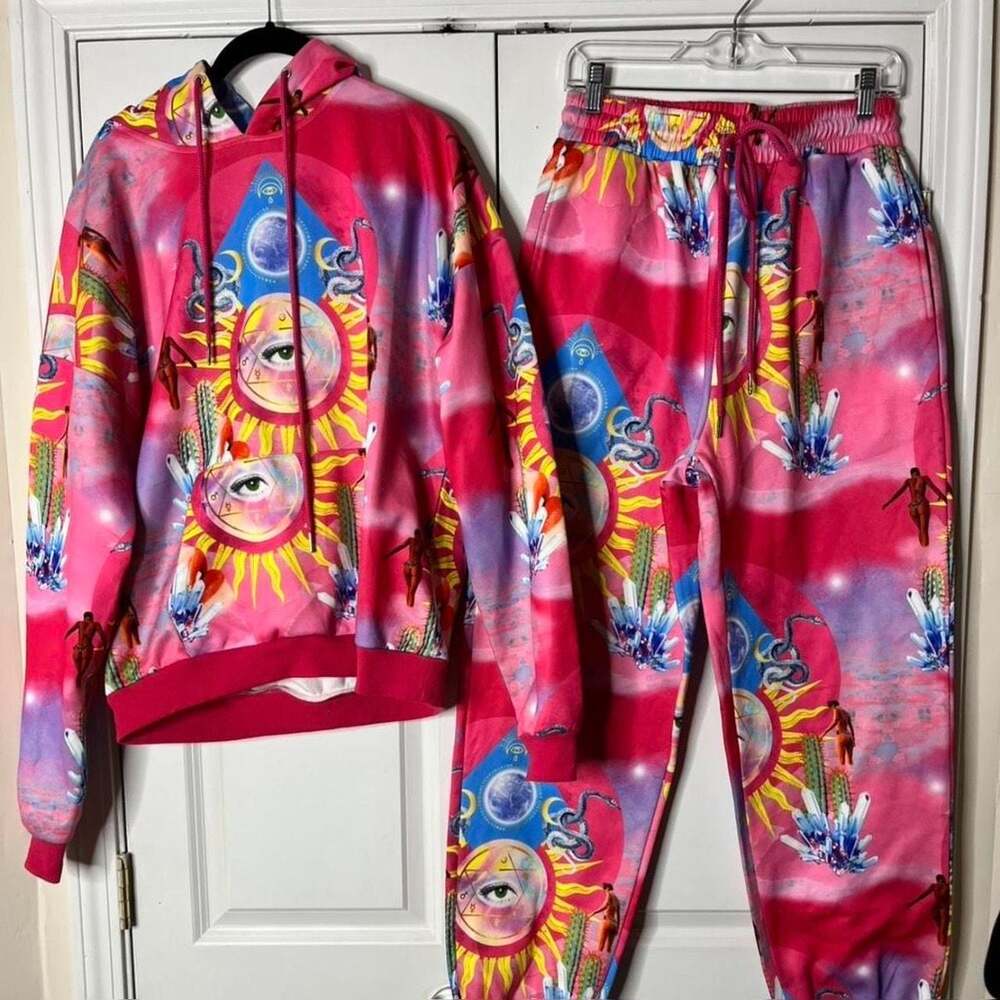 Elsie & Fred Higher Priestess Celestial Print Hoodie Sweatshirt & Joggers Set